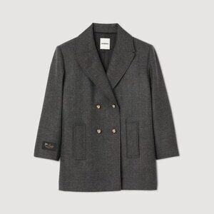 SANDRO Wool Pea Jacket - us 4